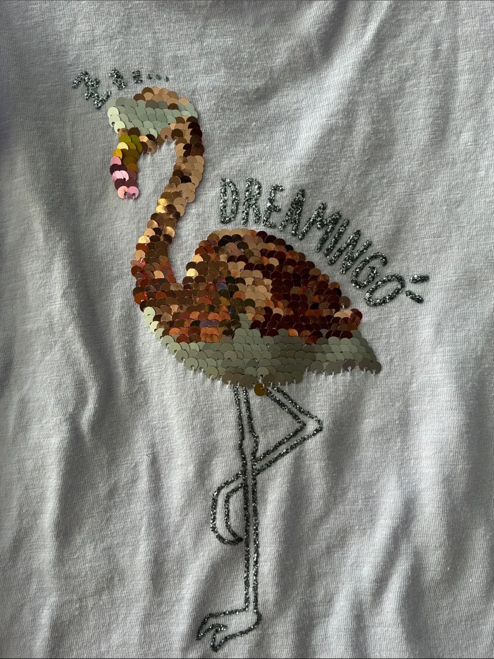 Lavender Kids' Dreaming Flamingo Reversible Sequin Tee